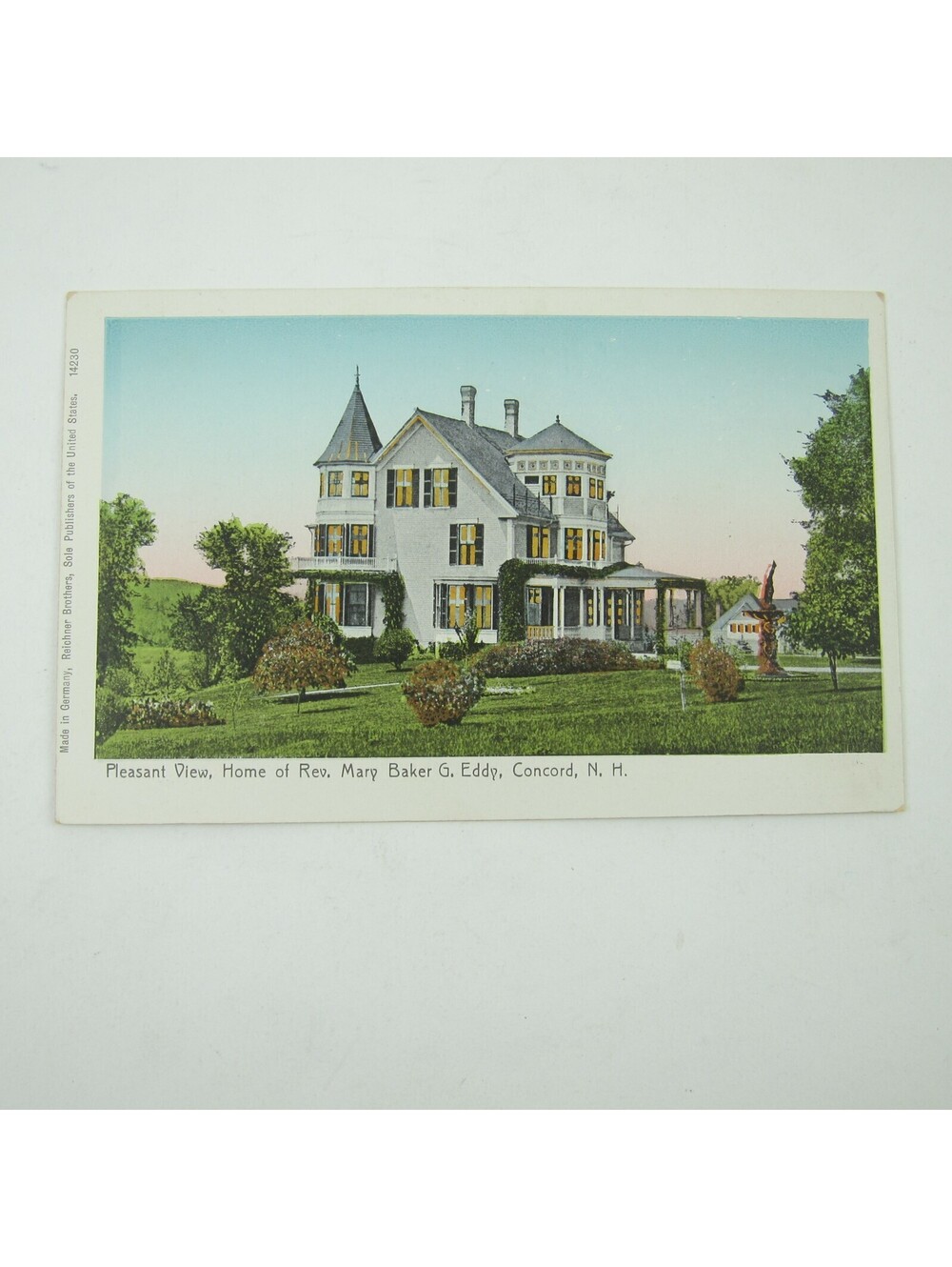 Postcard Concord New Hampshire Pleasant View Home Rev Mary Baker G. Eddy Antique